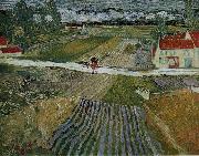 Vincent Van Gogh Landscape with a Carriage and a Train Sweden oil painting artist